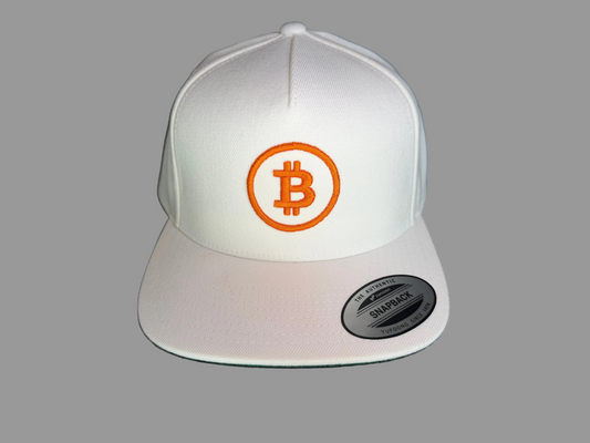 $Bitcoin snapback - White includes 3 free stickers!!!